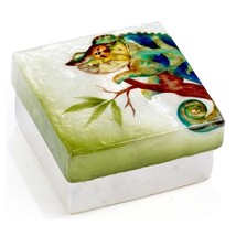 Kubla Craft Capiz Art Chameleon  Trinket Box - £12.78 GBP