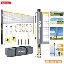 Outdoor Badminton Net Set with Anti-Sag System for Tournament Play in Ye... - $128.65