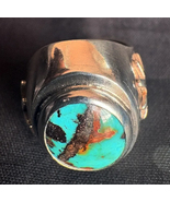 Sterling Silver Signet Ring w/Turquoise &amp; Nsoroma Adinkra Symbol - $850.00