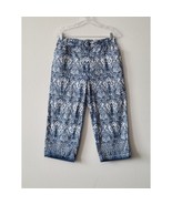 Lauren Ralph Lauren Womens Capri Pants Sz 14 Paisley Floral Blue Stretch... - $19.99