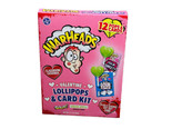 Valentine&#39;s Day Warheads Sour Green Apple Candy Lollipops/Card Kit 12 PCs - £10.24 GBP