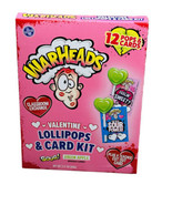 Valentine&#39;s Day Warheads Sour Green Apple Candy Lollipops/Card Kit 12 PCs - £10.10 GBP