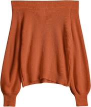 Off Shoulder Sweater Loose Top - £46.29 GBP