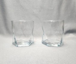 Crisa Rhombus Geometric Old Fashioned Whiskey Rocks Lowball Glasses (Set of 2) - £15.50 GBP