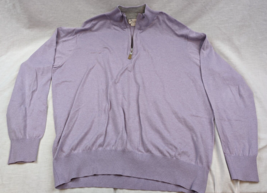 Peter Millar Crown Soft Sweater Mens XL Purple 1/4 Zip Pullover Cotton Silk Golf - £23.42 GBP