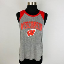 University of Wisconsin Gray Red White Sleeveless Womens Small S T-Shirt - £10.36 GBP