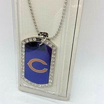 Chicago Bears NFL Dog Tag Necklace Lots of Bling Gift for Her - £8.23 GBP