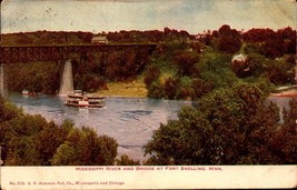 Vintage V.O. Hammon POSTCARD-MISSISSIPPI River &amp; Bridge, Fort Snelling, Mn BK61 - £3.88 GBP