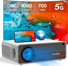 Kyaster Native 1080P Projector,700 Ansi Lumen 4K Supported,4P/4D, Bluetooth 5.1 - £184.02 GBP