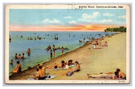 Bathing Beach Geneva-On-The-Lake Ohio OH  Linen Postcard N25 - £2.29 GBP