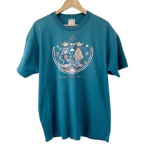 Vintage 1992 Unisex XL Mother Earth Father Sky T-Shirt Single Stitch Teal Oneita - £20.03 GBP