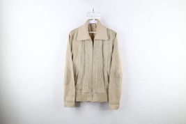 Vintage 70s Streetwear Mens M Thrashed Suede Leather Knit Sweater Jacket Swacket - £47.44 GBP