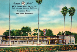 Ventura California CA Circle W Motel Vintage Postcard - £15.04 GBP