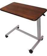 New Vaunn M880N-IVGY-YYVM Medical Adjustable Overbed Table with Wheels Walnut - $58.41