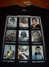 Funny Star Wars T-Shirt Medium New Han Solo R2D2 Yoda Wicket Lando 3-CPO Chewy - £15.82 GBP