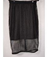 Ann Taylor Strait Pencil Skirt Black Lace Overlay 8 - $47.54 CAD