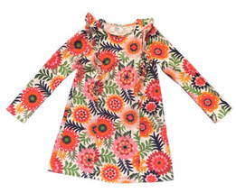 Crown &amp; Ivy Kids Dress size 5 Pullover Floral Ruffles Long Sleeve - £12.39 GBP
