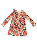 Crown &amp; Ivy Kids Dress size 5 Pullover Floral Ruffles Long Sleeve - £12.39 GBP