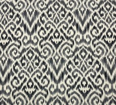 WAVERLY WILLIAMSBURG THOMPSON IKAT PEWTER GRAY LINEN FABRIC BY YARD 54&quot;W - £12.53 GBP