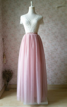 DUSTY PINK Tulle Maxi Skirts Women Plus Size Puffy Tulle Skirt for Wedding Party image 7