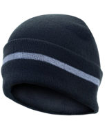 Safety Beanie Hat - Knitted with Reflective Black - £12.75 GBP