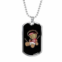 Express Your Love Gifts Kansas City Hater Necklace Voodoo Doll Dog Tag Stainless - £55.53 GBP