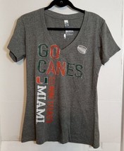 Miami Hurricanes &quot;Go Canes&quot; V-Neck Women&#39;s Tee XL - $14.96