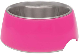 Pink Retro Durable Melamine Bowl with Stainless Steel Insert - $20.95