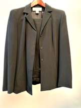 Jones New York 2 Piece Pants Suit &amp; Blazer Black wool Women&#39;s Size 6 - £39.87 GBP