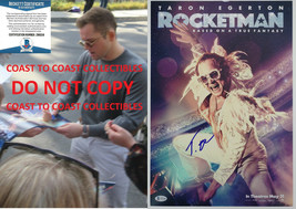 Taron Egerton autographed Rocketman 12x18 poster COA Proof Elton John Beckett - £273.75 GBP