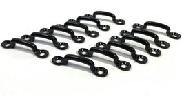 Qty-12 Footman 1-inch Limit Strap Tie Off loops black Powder Coated steel - £15.49 GBP