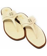 Tory Burch Womens Croc Leather Thong Welt Flat Sandals Flip Flops, Cream... - $233.87 CAD