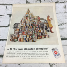 Vintage 1964 AC Oil Filter General Motors Automotive Advertising Art Pri... - $9.89