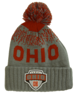 Ohio Rubber Patch Ribbed Winter Knit Pom Beanie (Red/Gray) - £15.94 GBP