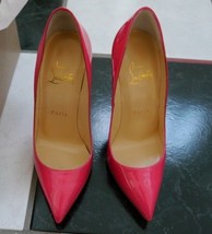 NIB 100% AUTH CHRISTIAN LOUBOUTIN PIGALLE FOLLIES PINK PATENT LEATHER PU... - $671.22