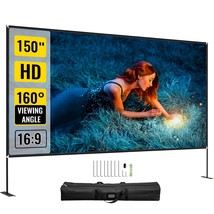 VEVOR Projector Screen with Stand 150inch Portable Movie Screen 16:9 4K HD Wide - $113.04