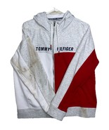 Mens Grey, White &amp; Red, Tommy Hilfiger, Large, Long Sleeve Zip Up With S... - $39.27
