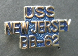 Uss New Jersey Battleship BB-62 Us Navy Script Lapel Pin Badge 1 Inch - £4.50 GBP