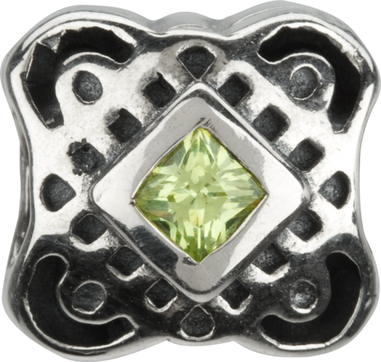 Authentic Chamilia Celtic Knot Light Green Cz Sterling Silver Bead Ja-15... - $28.49
