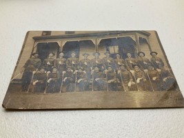 Antique RPPC WW1 Unposted AZO 1904-18 Postcard Group Of Army Soldiers Un... - £29.96 GBP