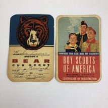 VNTG BSA Cub Scouts Bear Rank Card and Boy Scouts of America Certificates 1958 - £12.50 GBP