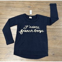 Black Poppy “J&#39;ADORE FRENCH BOYS” Navy Blue Sweater NWT - Size S - £9.10 GBP