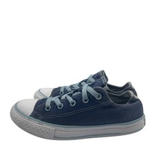 Converse All Star Double Tongue Blue Canvas Blue Low Shoes Junior Youth 1 - $24.74