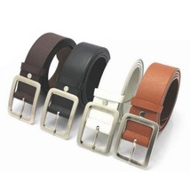 Men&#39;s High-Quality Faux Leather Belt with Pin Buckle Stylish Waistband for Busin - £7.45 GBP