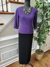 I.N.Studio Women&#39;s Purple &amp; Black Half Sleeve Top and Dress Two Piece Size 6 - £23.89 GBP