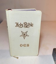 Vintage Pocket Bible Order of the Eastern Star OES Ivory Gold 1959 - $14.96
