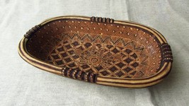 Pretty Handcrafted Decorative Batik Wooden Bowl From Indonesia - $35.44