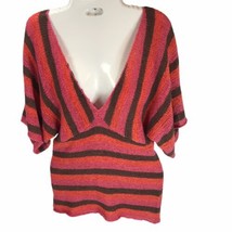 Vintage 90s Striped Sweater JJ BASICS Fairy Grunge Plunge v-neck XL Dead... - £15.56 GBP