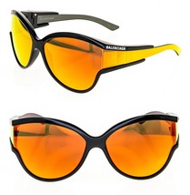 Balenciaga Unlimited 0038 Black Orange Wrap Mirrored Fashion Sunglasses BB0038S - £367.98 GBP