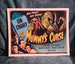 THE MUMMY&#39;S CURSE  LOBBY TITLE CARD POSTER 1944 LON CHANEY JR VIRGINIA C... - $10.93
